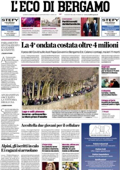 L'Eco di Bergamo: "Atalanta, preso Mihaila, la Lazio insiste su Miranchuk"