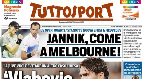 Tuttosport stamattina in apertura sul bomber: "Vlahovic, parliamo di futuro"