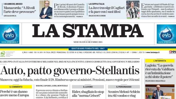 La Stampa intitola: "La Juventus travolge il Cagliari e fa pace con i suoi tifosi"