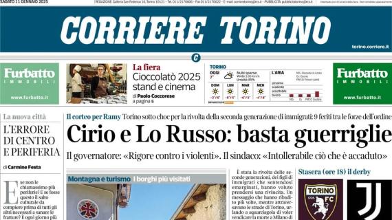 Corriere Torino sul derby della Mole di oggi: "Toro per la svolta, la Juve per ripartire"