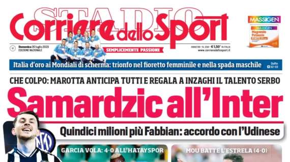 La prima pagina del Corriere dello Sport: "Dybala da applausi, la Roma si diverte"