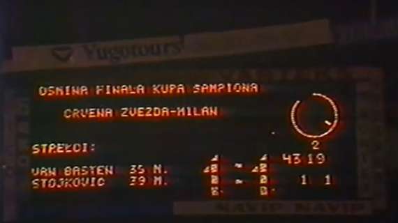 10 novembre 1988, il Milan batte lo Stella Rossa. Il giorno dopo essere salvato dalla nebbia