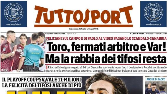 Obiettivo playoff, Tuttosport recita in prima pagina: "Juve, per soldi e per amore"