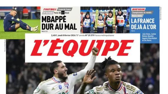 L'Equipe in prima pagina: "La crescita del Lione". Battuto il Lille in Coppa di Francia