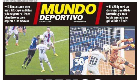 Inter-Barcellona vista dalla stampa spagnola: "Mani in alto" insorge Mundo Deportivo