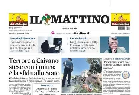 La prima pagina de Il Mattino: "Spalletti, è subito dentro o fuori". Pogba rischia 4 anni