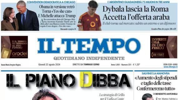 Il Tempo apre sui giallorossi: "Dybala lascia la Roma e accetta l'offerta araba"