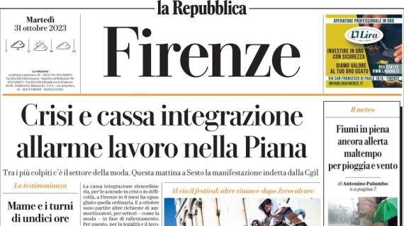 Fiorentina beffata, l'ed. di Firenze de La Repubblica: "Notte amara all'Olimpico"