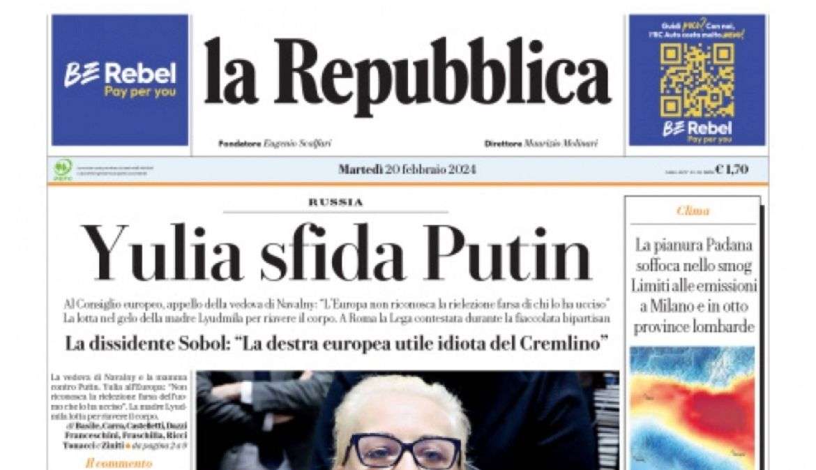 Repubblica in prima pagina: "Napoli, fuori due. Salta anche Mazzarri, arriva Calzona"