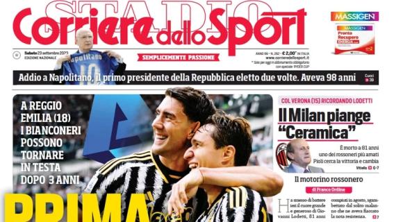 L'apertura del Corriere dello Sport sulla Juventus: "Prima la Signora"