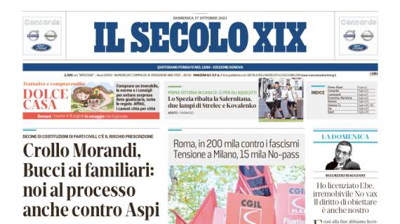 Il Secolo XIX: "Lo Spezia ribalta la Salernitana, due lampi di Strelec e Kovalenko"