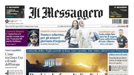 Il Messaggero apre sulla Lazio: "Colpo Sow, sarà lui il regista. Caos sulla firma di L.Alberto"