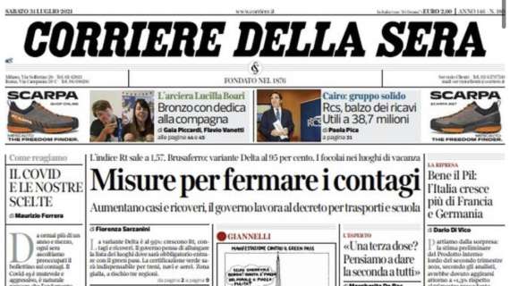 Corriere della Sera: "Figc in pressing sul governo: il calcio è a rischio stop"