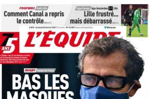 L'Equipe nel taglio alto della prima pagina: "Lille frustrato... Ma libero"