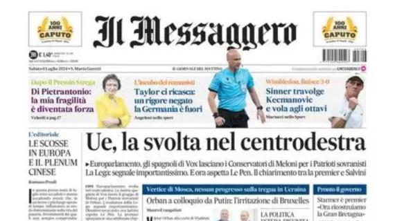 Il Messaggero sull'arbitro Taylor: “Ci ricasca: rigore negato e Germania fuori”