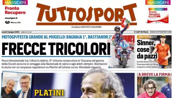 Tuttosport in prima pagina con Platini: "Fidatevi, sarà ancora grande Juve"