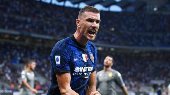Inter, la gioia di Dzeko dopo la doppietta al Bologna: "Bella vittoria, avanti così"