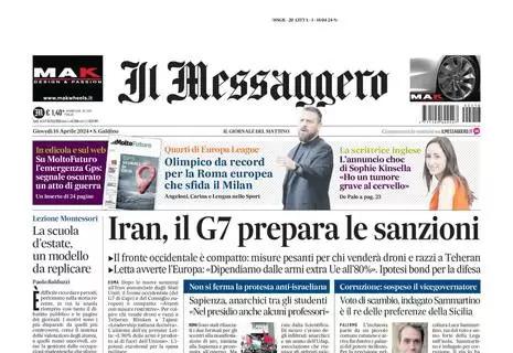Il Messaggero apre: "Olimpico da record, per la Roma europea che sfida il Milan"
