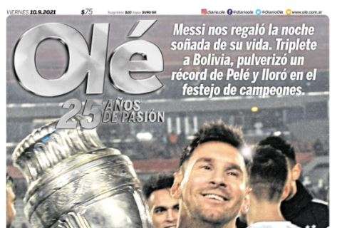 Messi fa tripletta e supera il record di Pelé. Olé lo celebra: "Todo el caño es carnaval"