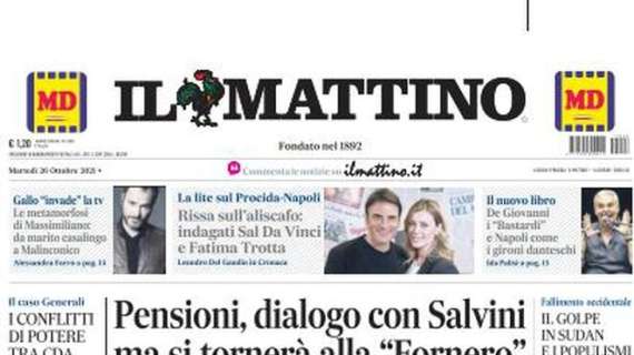L'apertura de Il Mattino: "Roma-Napoli e Inter-Juve due VAR e due misure"