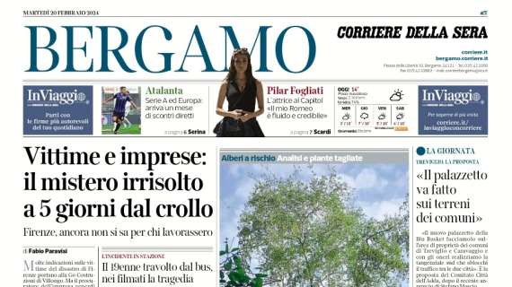 La prima del Corriere di Bergamo: "Serie A ed Europa: arriva un mese di scontri diretti"