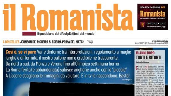 Troppi errori arbitrali da inizio anno in Serie A. Il Romanista titola: “Calciopolli” 