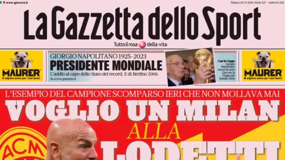 Le principali aperture dei quotidiani italiani e stranieri di oggi, sabato 23 settembre