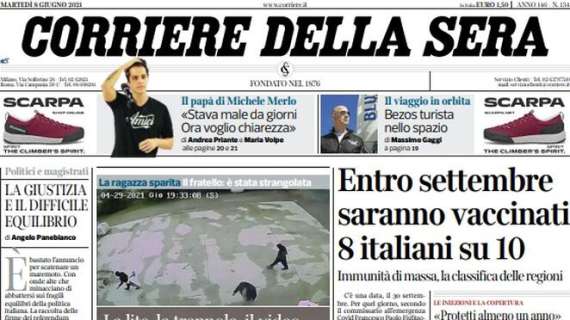 Il Corriere della Sera oggi in apertura: "Donnarumma al PSG, è fatta"
