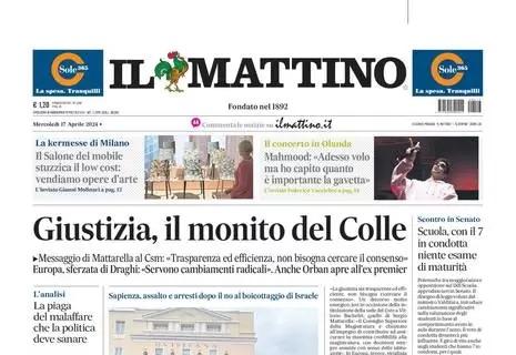 Napoli contro Juve, Il Mattino intitola: "Da Koopmeiners a Samardzic, duelli sul mercato"