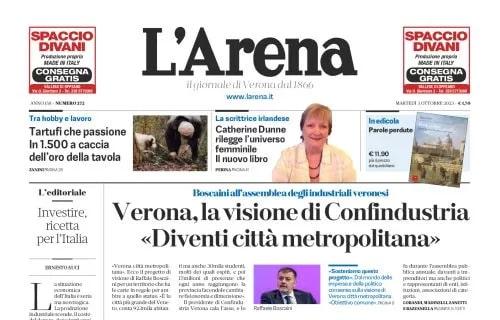 L'Hellas Verona ferma il Torino, L'Arena in prima pagina: "Riparte la marcia in classifica"