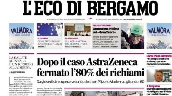 L'Eco di Bergamo: "Voci su Jovetic, Palacio e Demiral. Ma piste difficili"