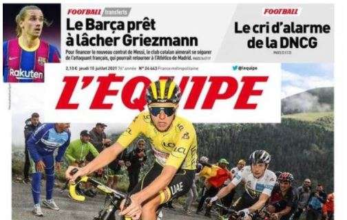 L'Equipe nel taglio alto: "Il Barça è pronto a lasciare andare Griezmann"