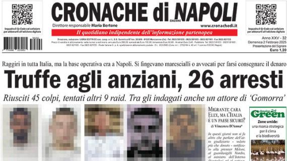 Cronache di Napoli apre: "Il Napoli nella tana della Roma per tentare la fuga"