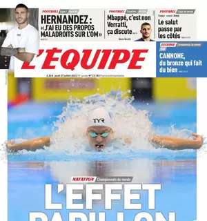 La prima pagina di oggi de L'Equipe: "Mbappé non tratta, non come Verratti"