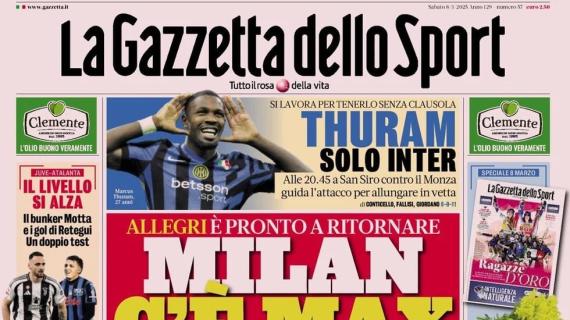 La Gazzetta dello Sport in apertura sul ritorno di Allegri: "Milan, c'è Max per te"