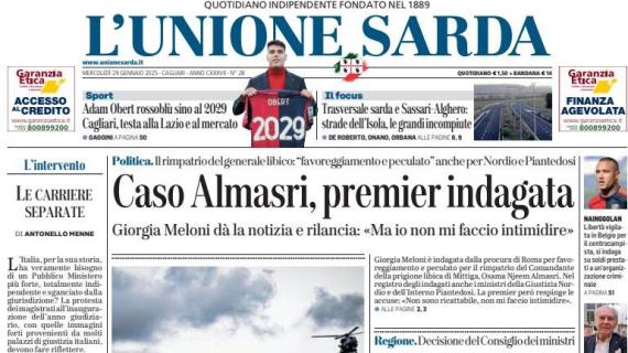 L'Unione Sarda: "Obert rossoblù sino al 2029. Cagliari, testa a Lazio e mercato"