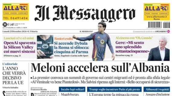 Il Messaggero: "Si accende Dybala e la Roma si sblocca: cinquina al Parma"