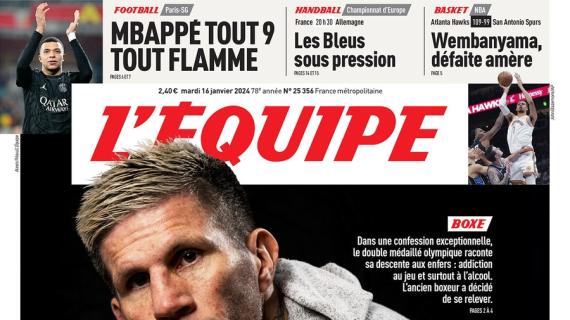 La prima pagina de L'Equipe sull'attaccante del PSG: "Mbappé 9 con il fuoco dentro"