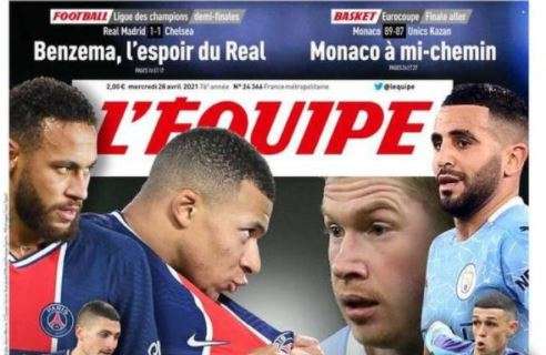 L'apertura de L'Equipe prima di PSG-Manchester City: "Soltanto per i vostri occhi"