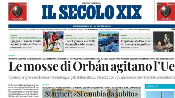 L'apertura de Il Secolo XIX su Euro 2024: "Spagna e Francia avanti. Sono i primi semifinalisti"