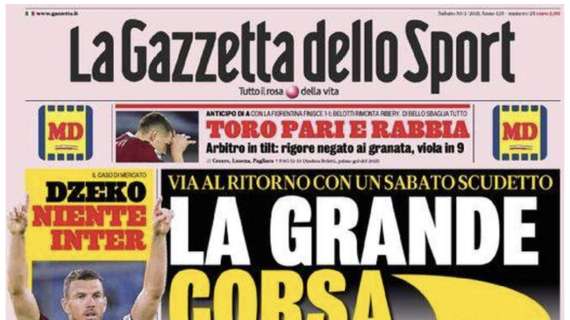 L'apertura de La Gazzetta dello Sport: "La grande corsa"