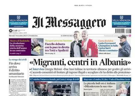 Il Messaggero in apertura: "Lazio-Feyenoord: Champions in ballo, carica Sarri"