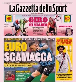 La Gazzetta dello Sport titola: "Euro Scamacca. Roma, che botta. Festa Fiorentina"