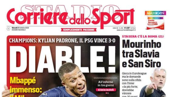 La prima del Corriere dello Sport su PSG-Milan: "Diable"