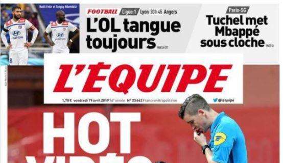 Polemiche sul VAR in Francia, L'Equipe in prima pagina: "Video hot"