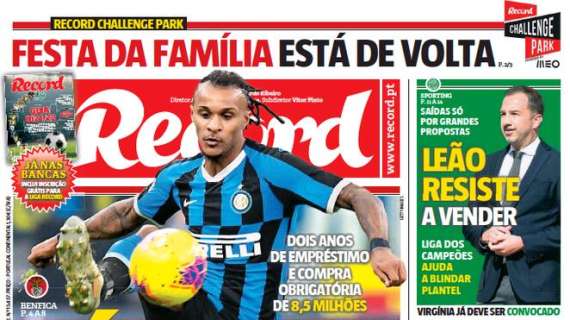 Le aperture portoghesi - Lazaro lascia l'Inter per il Benfica: decisivo Rui Costa