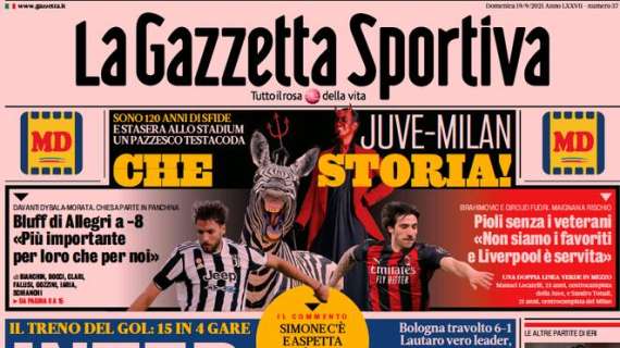 L'apertura de La Gazzetta dello Sport dopo il 6-1 al Bologna: "Inter express"