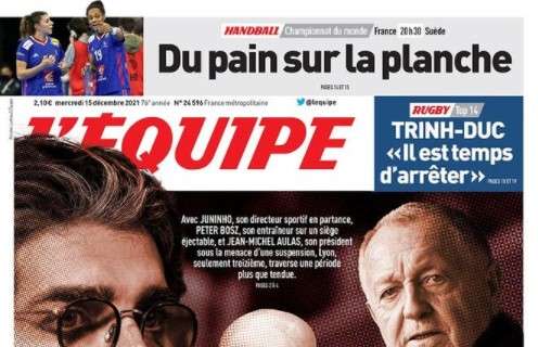 L'apertura de L'Equipe sulla crisi del Lione: "L'OL è vuota"