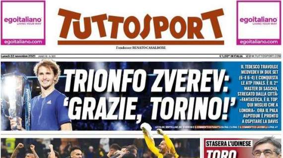L'apertura di Tuttosport: "Inter spaccaNapoli. Juve, credici!"