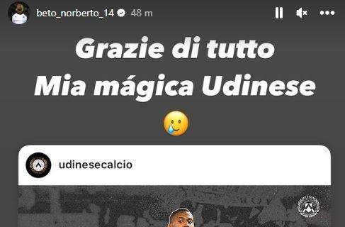 Beto lascia la Serie A e saluta la sua ex squadra: "Grazie di tutto mia magica Udinese"